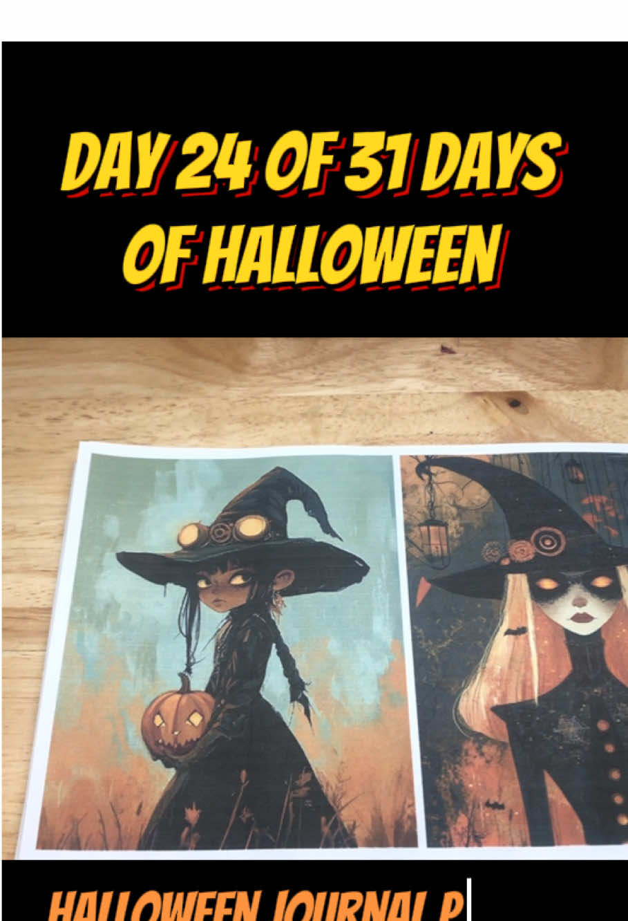 Day 24 of 31 Days of Halloween 🎃 @giraffecreative  #wonagiveaway #31daysofhalloween #halloweenart #journalpaper #haul 