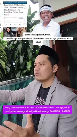 CLARA SHINTA PISAH RUMAH, cerai bukan masalah KDM juga cerai bahagia #kdm #kangdedimulyadi #clarashinta #fyp 