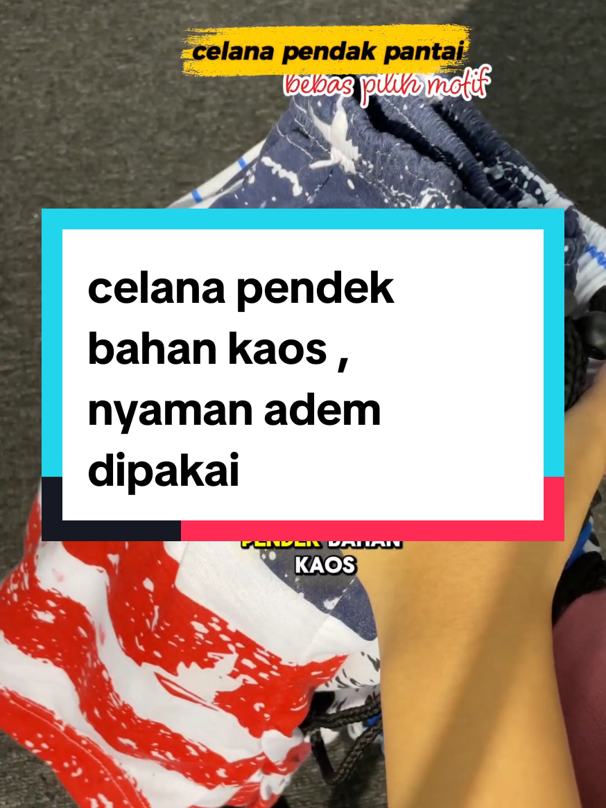 celana pendek bahan kaos, adem nyaman dipakai