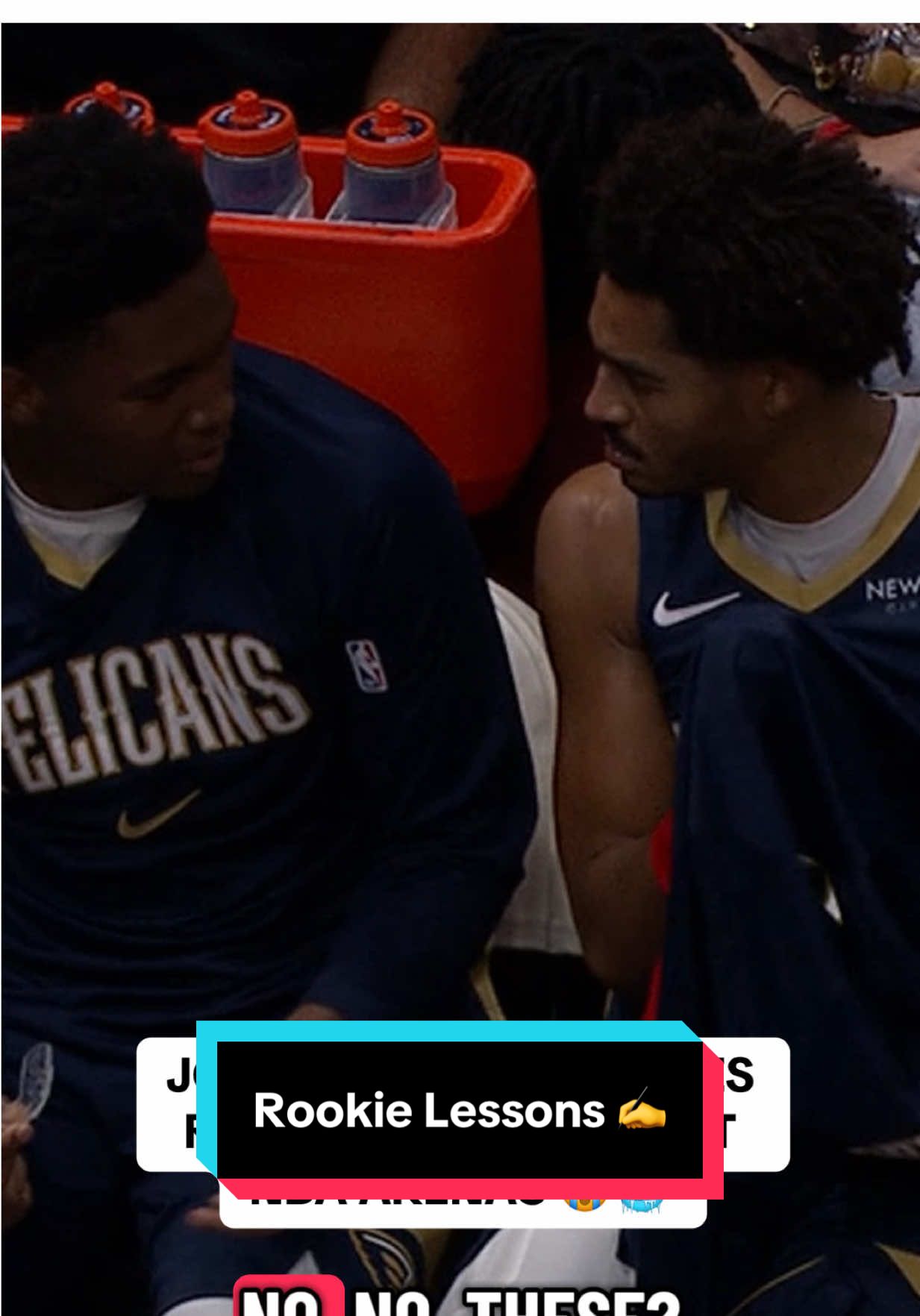 Derik Queen learning on the job from his vet Jordan Poole ✍️ #NBA #basketball #JordanPoole #DerikQueen #rookie 