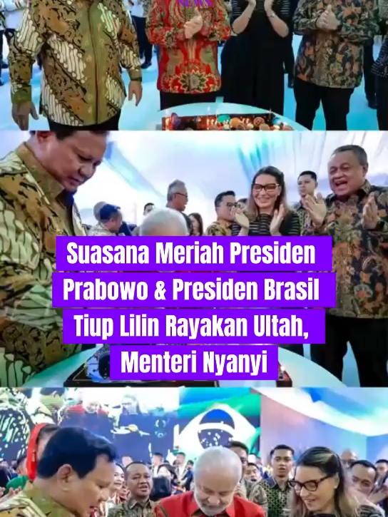 Suasana meriah dan penuh kehangatan saat Presiden Prabowo dan Presiden Brasil merayakan ulang tahun bersama. #prabowo #prabowosubianto #presiden #fyp
