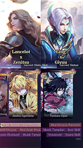 kalo ada skin ini, kalian pilih Lancelot x Zenitsu atau Ling x Giyuu? #MLBB9TH #MLBB #MLBBcreator #MLBB #fyp 