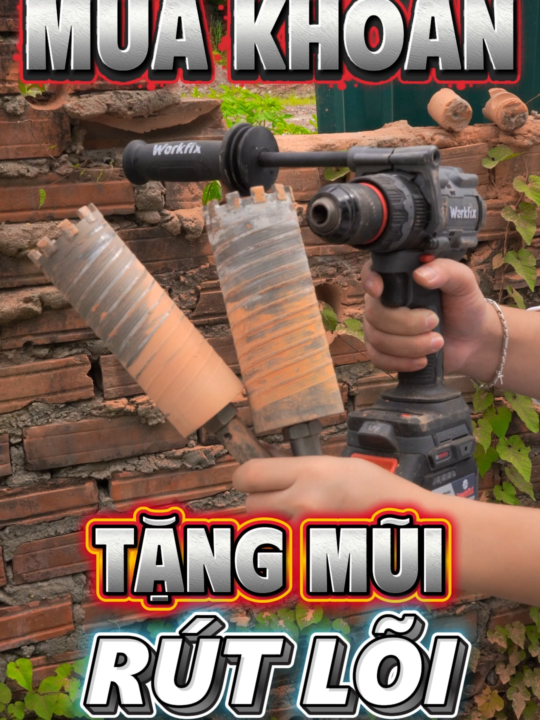 Khoan Pin WorkFix 165n - Mua khoan tặng mũi rút lõi #workfix #boshun #máy #máykhoan #khoanworkfix165n