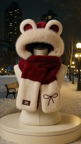 Mũ trùm đầu kèm khăn quàng cổ siêu ấm #mutrumdau #mumuadong #xuhuong 