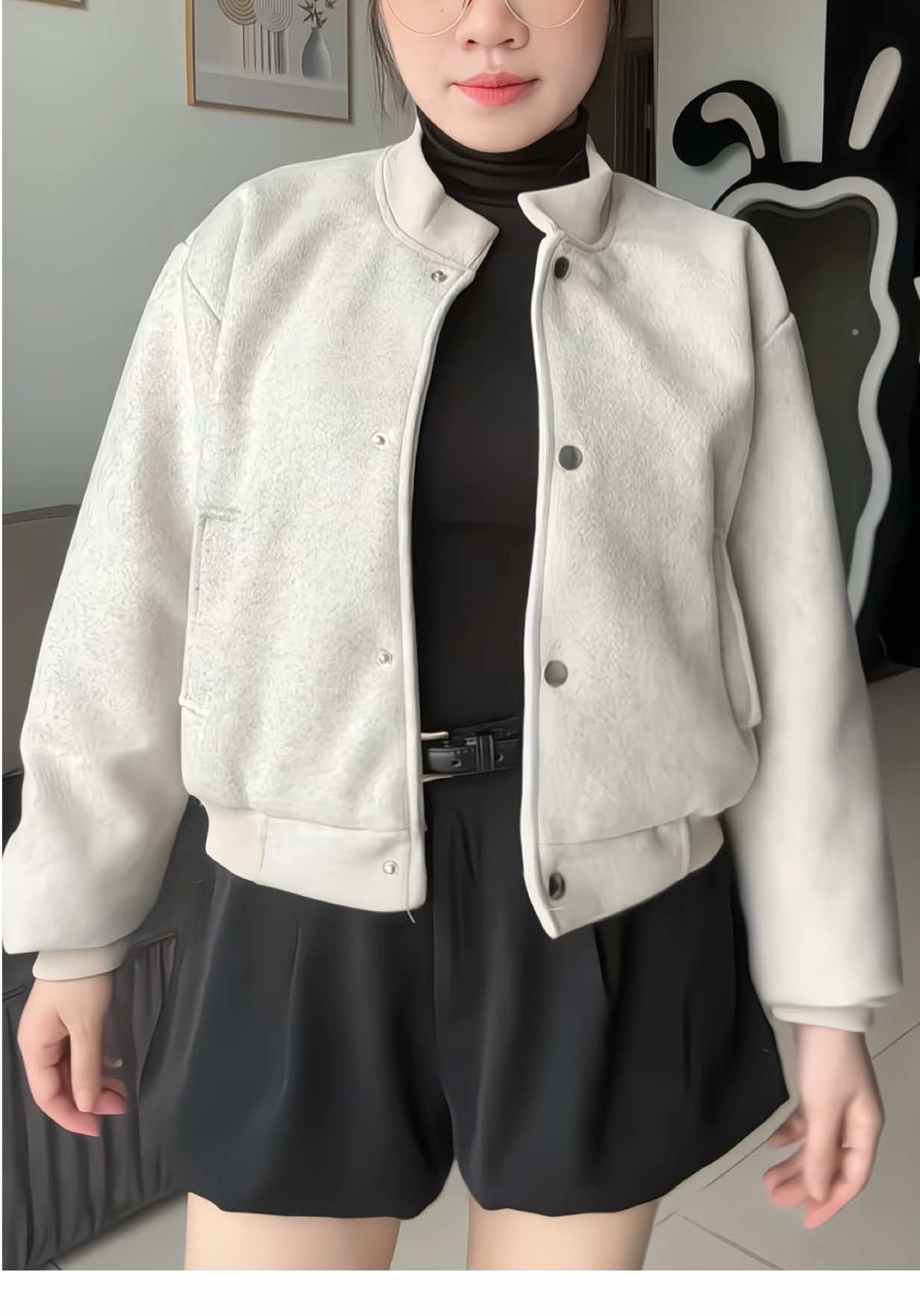 Áo khoác bomber dạ ép dáng ngắn croptop nữ#aokhoacda #aoda #thoitrangnu #hottren #xuhướng 