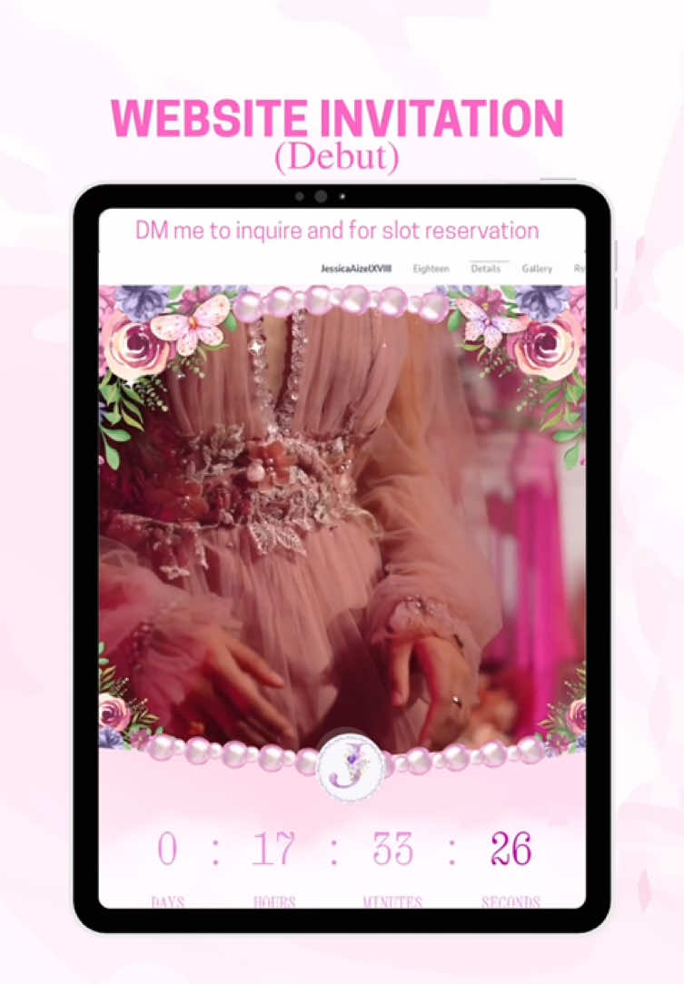 Website Invitation for DEBUT (Pink) | Ethereal Bloom 🌸 Thank you so much mam @:) Happiest Birthday po..  #ethereal #canva #digitalinvitation #invitation #websiteinvitation 
