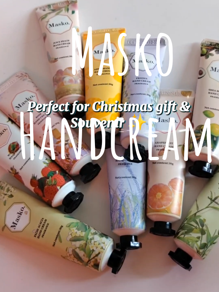 Perfect pang gift and souvenir this Christmas or any occasion to nga mare! Super affordable pa 😍✨ Available in fruity and floral scent lahat mabango walang tapon! 😍 #masko #handcream #souvenir #giftideas #maskohandcream 