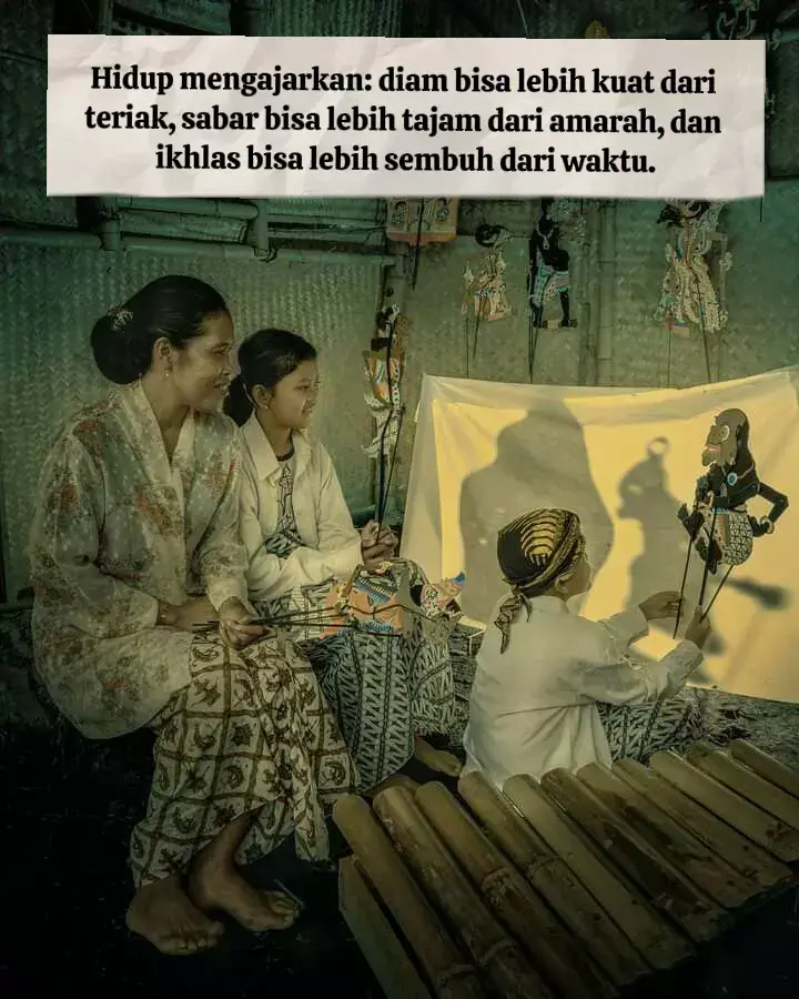 Hidup mengajarkan: diam bisa lebih kuat dari teriak, sabar bisa lebih tajam dari amarah, dan ikhlas bisa lebih sembuh dari waktu. #katabijak #jawapride #nusantara #jowostory #viralvideo 