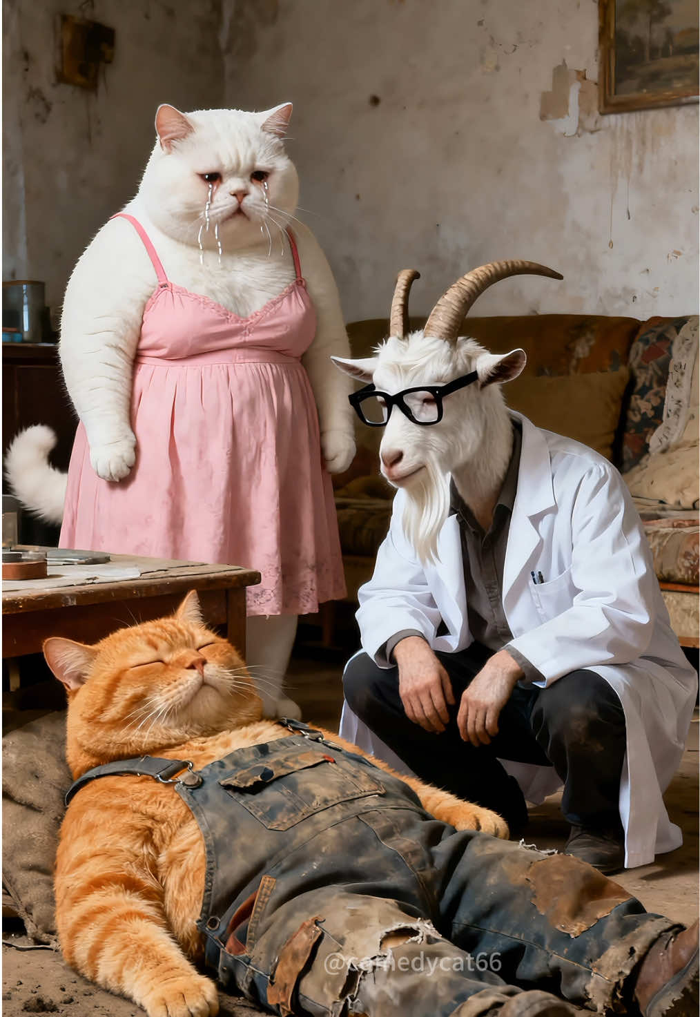 A fierce white cat.#cat #aicat #orangecat #kitten 