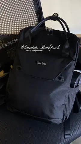 Finally, Chantria Backpack in black edition. Daming compartments and sobrang tibay and waterproof pa. #chantria #chantriabackpack #backpack #blackbag #fyp 