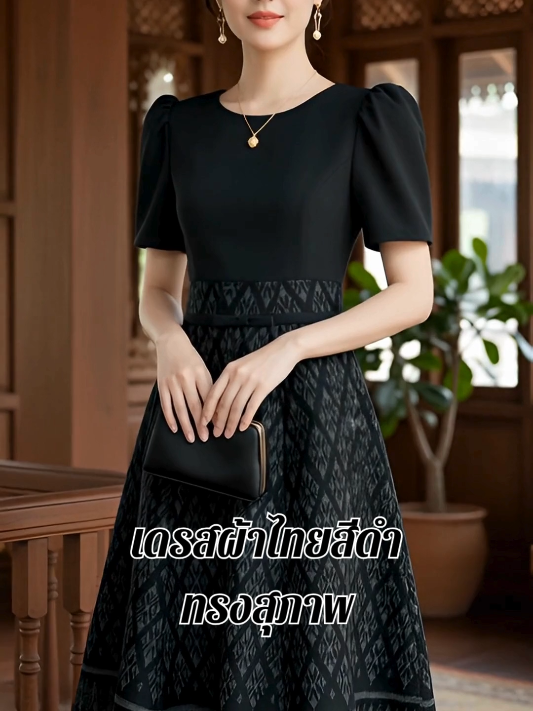 เรียบหรูแต่ดูแพง 👗 เดรสผ้าไทยสีดำทรงสุภาพ ใส่แล้วดูสง่างามทุกโอกาส 💫   #เดรสผ้าไทย #เดรสสุภาพ #แฟชั่นผู้หญิงดูดี #เดรสหรูเรียบง่าย #ชุดสุภาพดูแพง