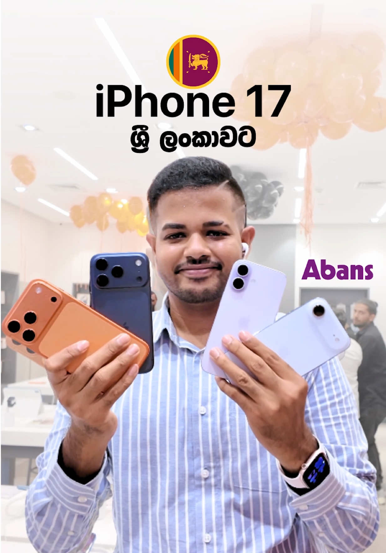 Genuine ම Apple Products ගන්න, ලංකාවේ Apple authorized Abans Apple store එකට එන්න. TRCSL approved 17 Series එක දැන් ලංකාවේ නිල වශයෙන්ම.  වසර 2 ක වගකීම, 2 time drop damage warranty එකක්, Sweden, Sudio headphones සහ Apple 20W charger එකක් නොමිලේ. තවත් 1 TB Data එක්ක මාස 60 දක්වා පොලී රහිතව ගෙවන්න ගන්න පුලුවන් රු.6,384 සිට. @Abans Smartphones   #TikTokVlog #TechTok #LearnOnTikTok #srilanka 