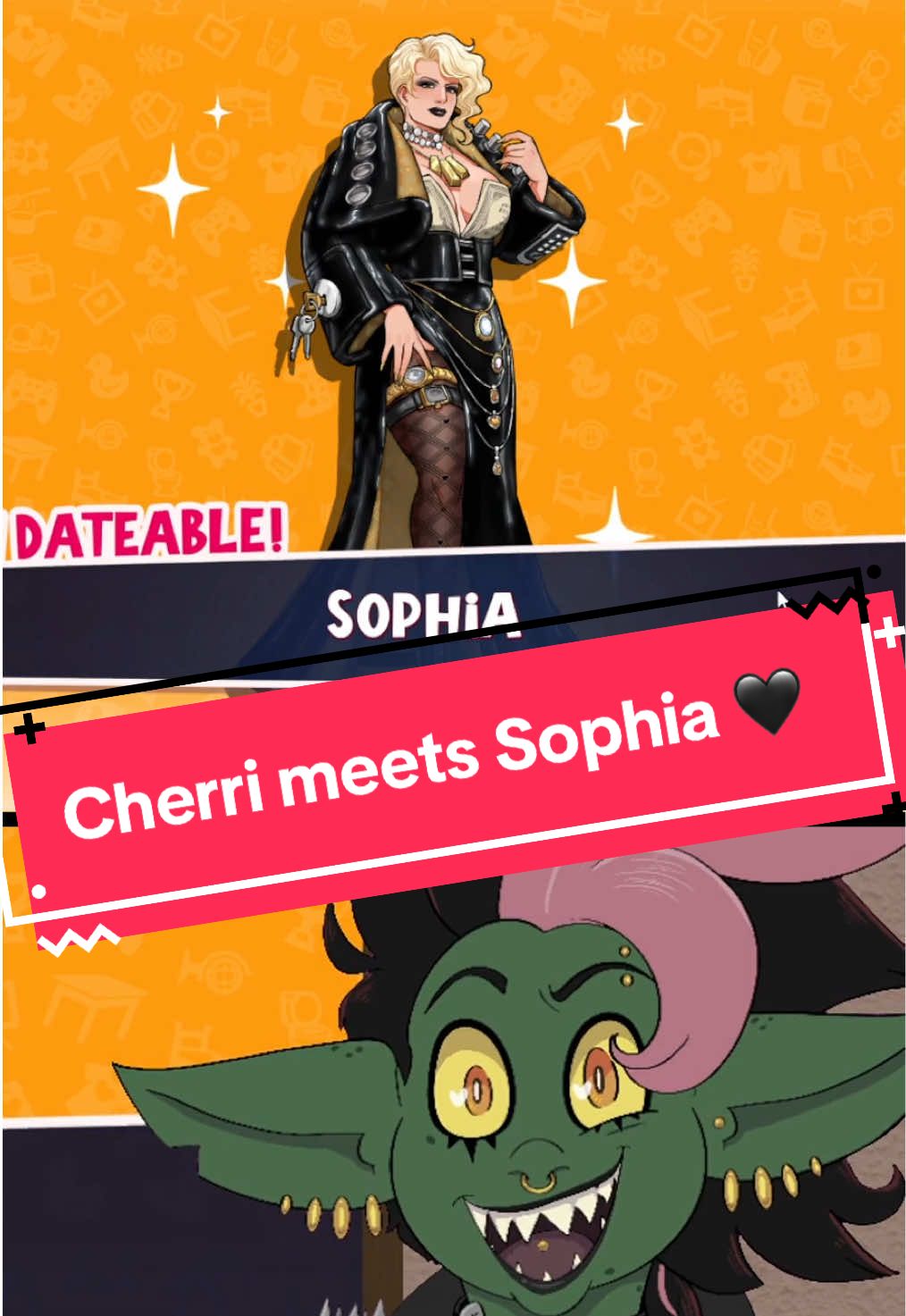 Find more on Twitch.tv/jawbreakercherri #dateeverythinggame #goblin #pngtuber #streamer 