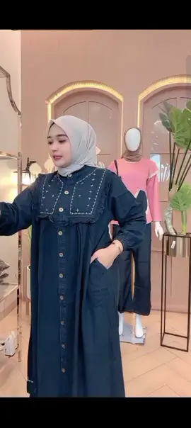 Syifa Dress - Gamis Jeans Bordir Wanita Muslim #DressJeansBordir #DressWanitaElegant