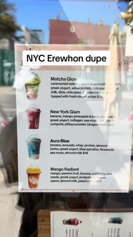 Closest thing to Erewhon smoothies I’ve found in NYC so far 