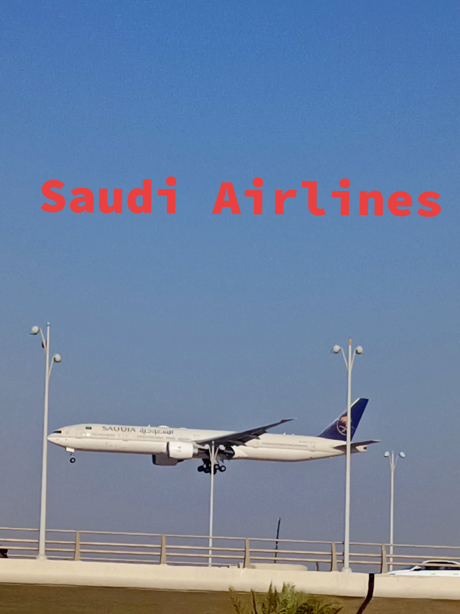 Saudi Airlines Lending in Jeddah airport Saudi Arabia #FYP #airplane #tiktok #viral #foryoupage 