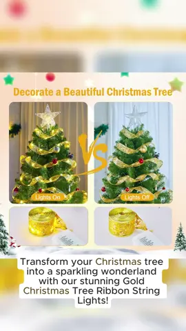 Christmas Tree Ribbon String Lights, 33ft 100 LED Battery Powered Fairy Lights, Timer & 8 Lighting Modes, 6ft-8ft Tree Decor #chrlstmas #christmastrend2025 #christmaspotholders #christmasdecorationlight #ralphlaurenchristmasdecor #smartchristmastree #christmaswreathe #christmas2025ideas #holographicchristmastree #holographicchristmasdecor
