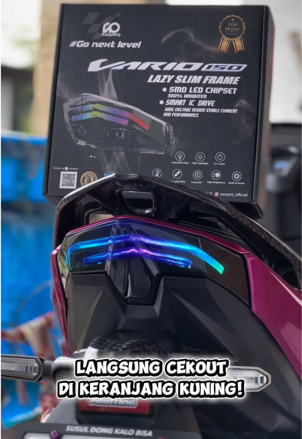 stoplamp slimframe kece langsung cek keranjang kuning 😎🤙🏼#vabyy #vario #fyp 