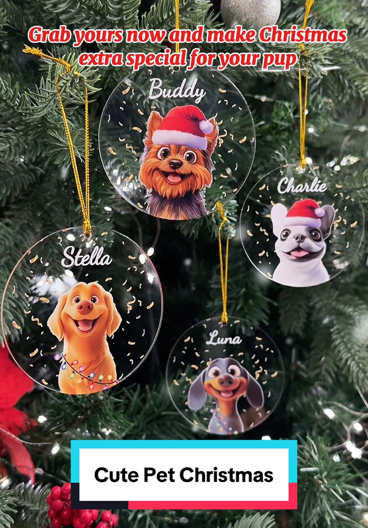 Cherish festive memories with your beloved pet with this personalized touch! 🐶🎄 #macorner #ornament #petlove #doglover #christmastime
