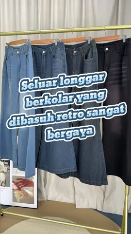 Wkwk! Seluar longgar berkolar ini memanjangkan kaki anda dan membuatkan anda ingin memakainya sepanjang hari. 🤩#clashemy #flaredjeans#flarepants#flaredleggings #classy    