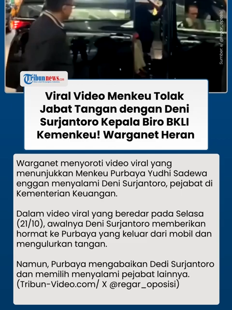 Warganet Heboh soal Video Viral Menkeu Purbaya Tolak Salami Deni Surjantoro Pejabat Kemenkeu #purbaya #kemenkeu #beritaterkini #tiktokberita