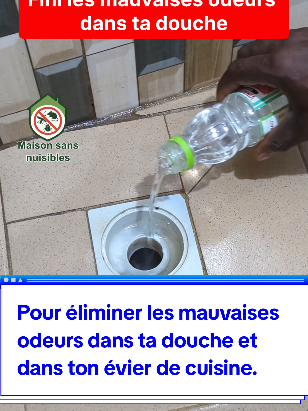 Avec cette astuce simple tu élimines les mauvaises odeurs qui se dégagent de tes canalisations dans ta douche ou dans ton évier de cuisine. Tu peux le faire seul sans faire appel à un plombier. #maison #douche #propre 