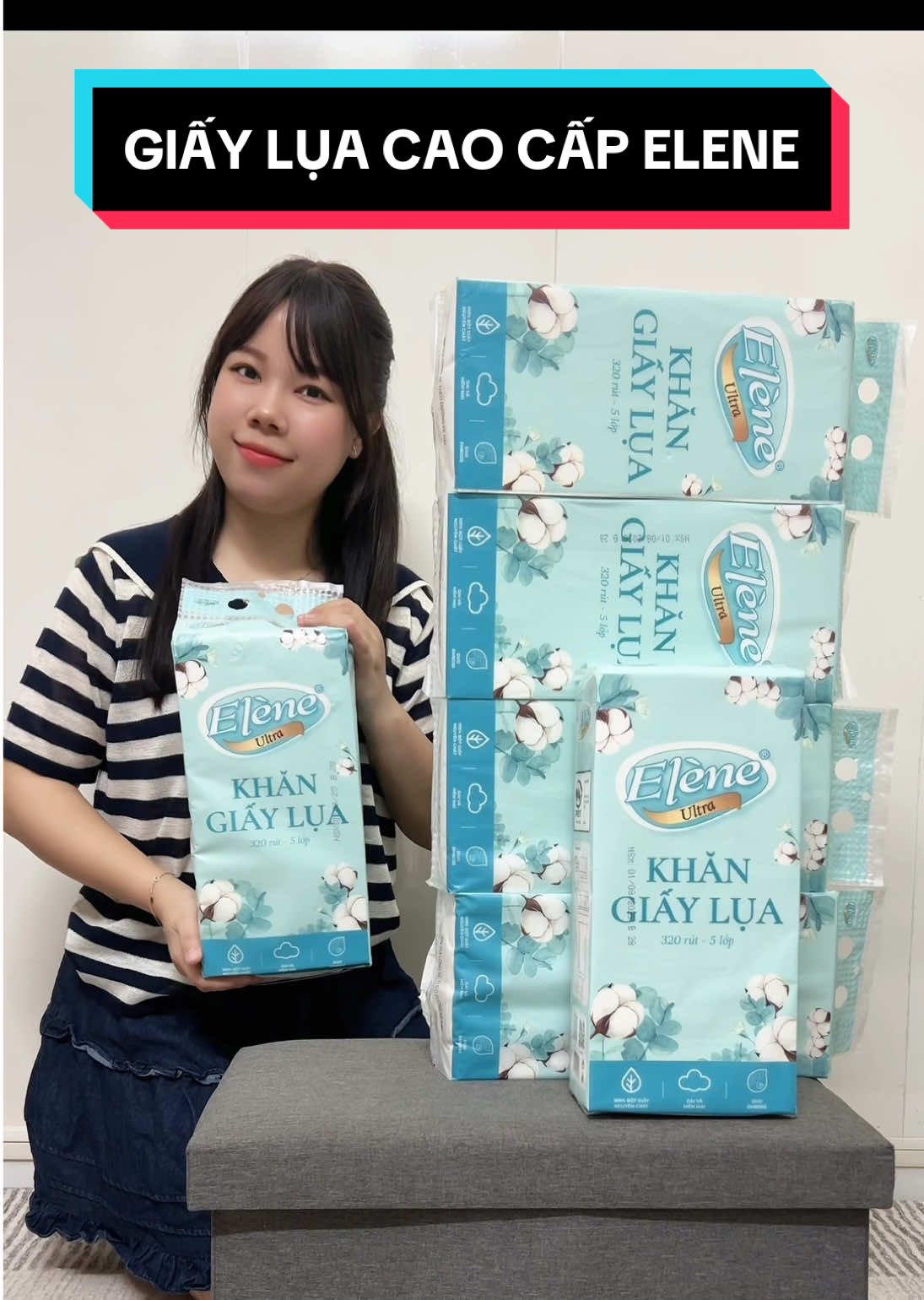 Giấy Lụa 5 Lớp Rút Đáy Elene Ultra 1600 tờ (320 lần rút) cao cấp, mềm mịn #Elene #ThuanPhat #nguoitieudung #tuhaohangViet #fyp