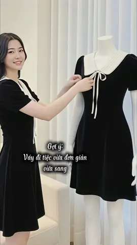 Đầm thiết kế cổ phối nơ #vay 