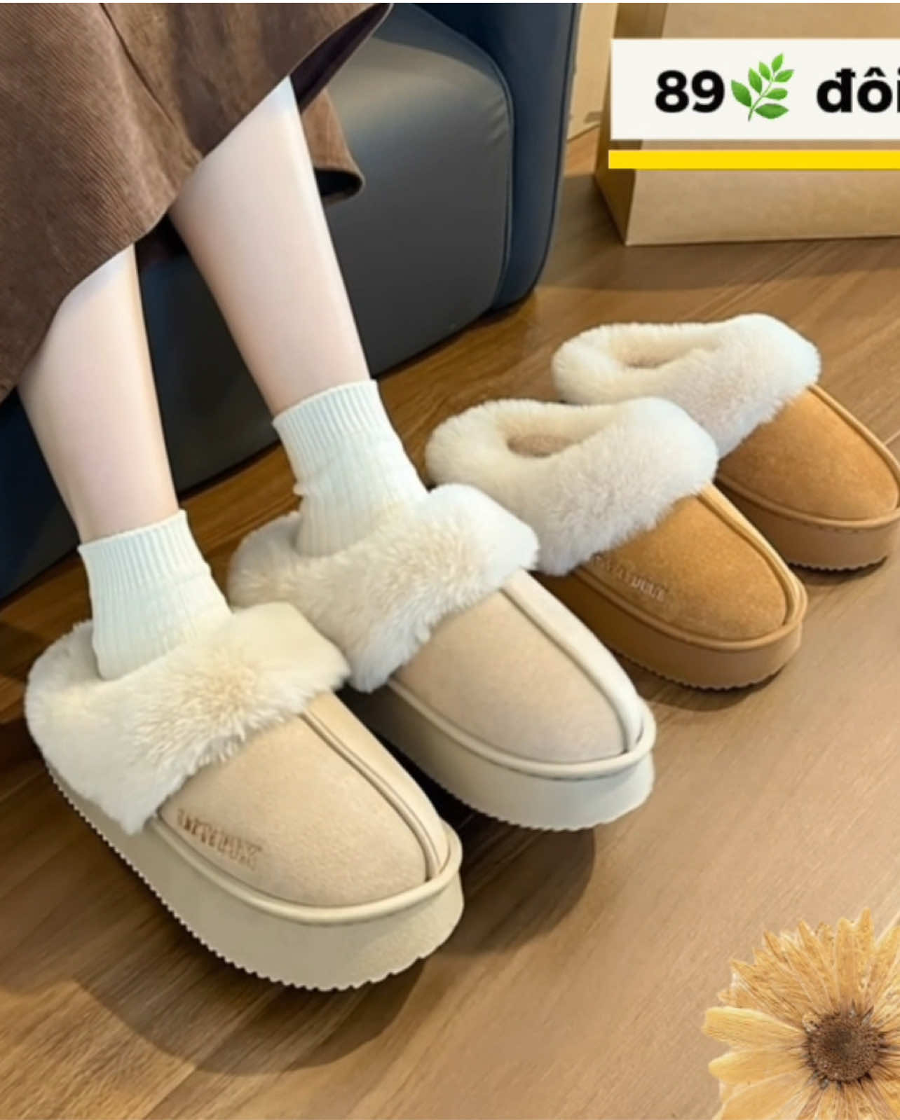 Sục nữ cổ lông ấm áp đế 4cm đi nhẹ, êm chân giữ ấm cho mùa đông#xuhuong #giaynu #giaydepnu #giaydepnuhottrend #sucmuadong 