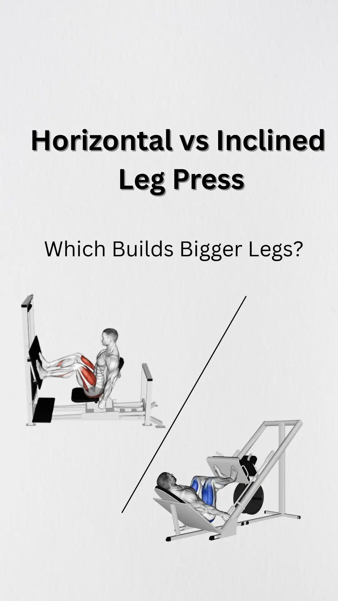 Both build legs — horizontal for control, inclined for power! #LegDay #LegPress #GymTips #StrengthTraining #MuscleGrowth 