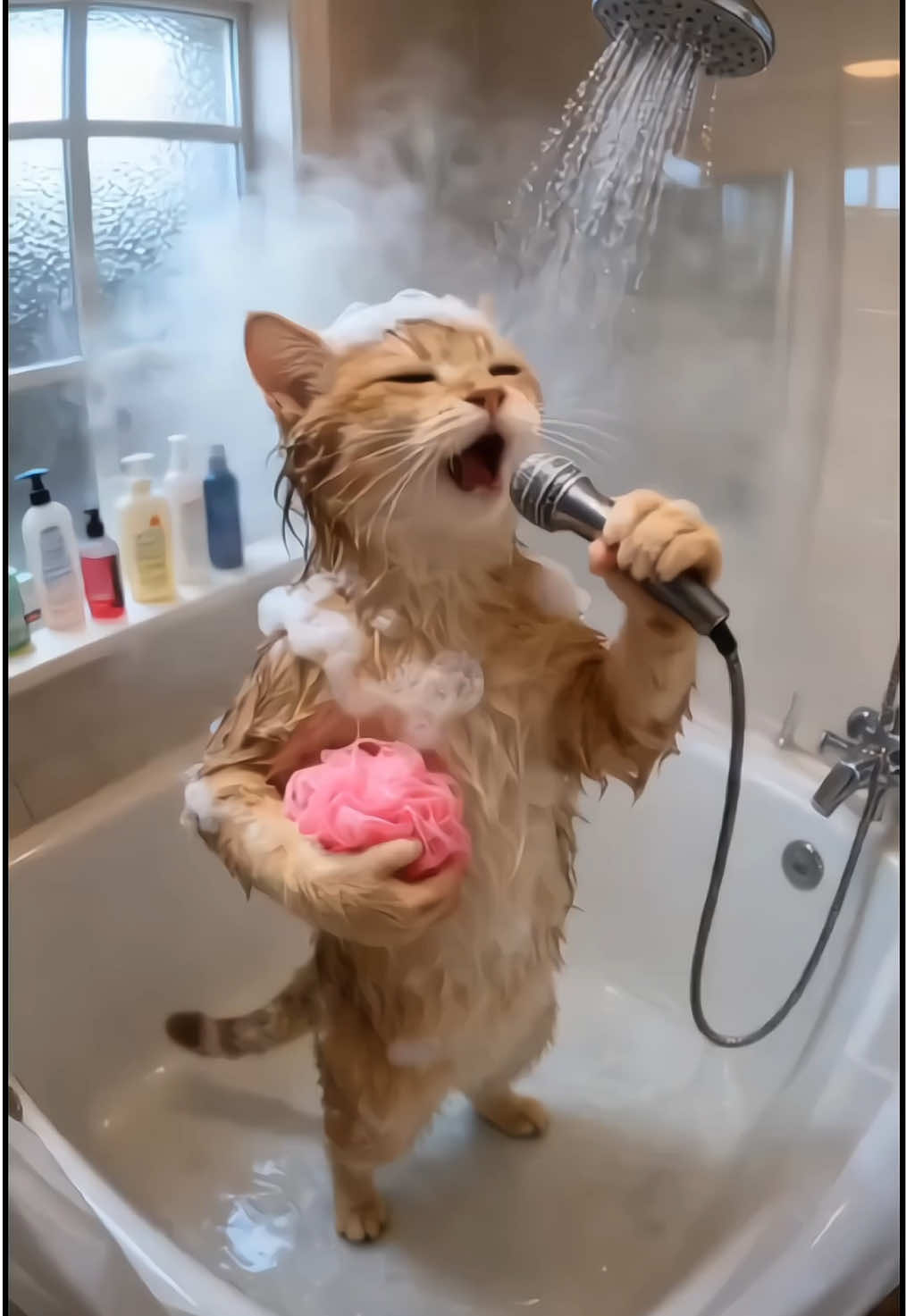 loo loo la la la~🎶🎶💕🎃😽 Wash, rub, turn around, I'm going to take a shower #viral #meme #cat #lululalala #funnycat