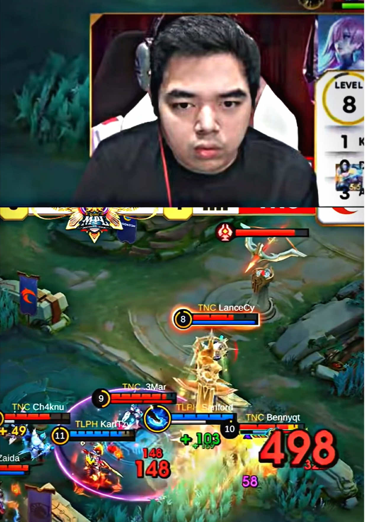 Reaksi R7 lihat gameplay Lapu lapu Sanford #tlphsanford #tlphvstnc #MLBB9TH #MLBB #fyp 