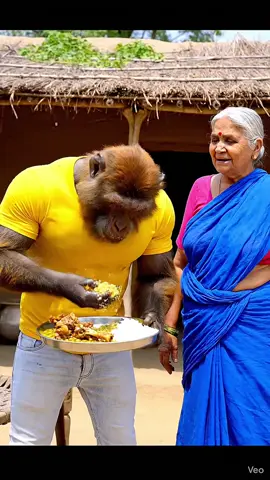 Monkey Gave His Mother A Beautiful Giant Squid #ai #shorts #monkeyvlog #shorts #Vlog 