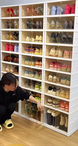 Tủ Để Giày Dép Gấp Gọn 18 Đôi Cửa Mở Trong Suốt Có Khoá Nam Châm Hít Từ Chắc Chắn#xuhuong #thinhhanh #giadungtienich 