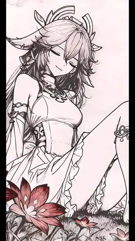 Yae miko Drawing 🖤✍🏻      Save wallpaper in my bio 🔗 ✨  #GenshinImpact #yaemikogenshinimpact #aestheticwallpaper #livewallpaper4k #fundodepantalla 