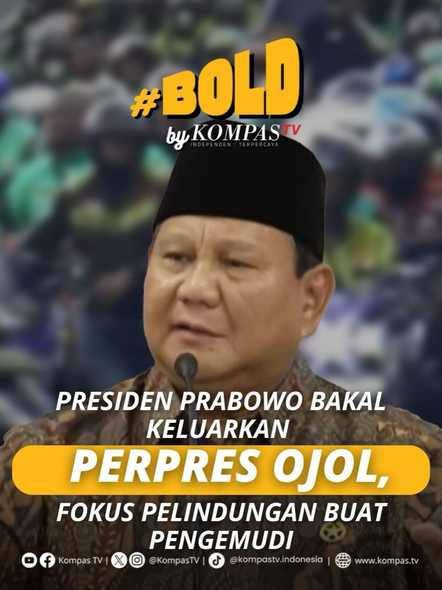 Presiden Prabowo Subianto dalam waktu dekat akan mengeluarkan aturan tentang ojek online (ojol). Menteri Sekretaris Negara Prasetyo Hadi mengatakan pemerintah tengah menyiapkan peraturan presiden (perpres) yang mengatur hal tersebut, terutama tentang perlindungan terhadap mitra pengemudi. Menurutnya, draf peraturan telah diterima dan tengah dipelajari. Namun juga masih memerlukan proses komunikasi dengan berbagai pemangku kepentingan. Saat ini pemerintah tengah mencari jalan keluar terbaik agar regulasi yang disusun dapat memberikan kepastian hukum sekaligus melindungi seluruh pihak yang terlibat. Bagaimana pendapatmu?  Simak video selengkapnya dan dapatkan berita terkini lainnya di www.kompas.tv serta youtube.com/kompastv #BOLDKompasTV