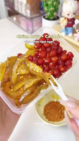 Chùm ruột mix cóc dẻo vị chua nhiều , chấm cùng muối ăn dính quá luôn 🤤 #chumruotsaymuoiot #cocdeochuacay #mukbang #anvat #thaothichriviu 
