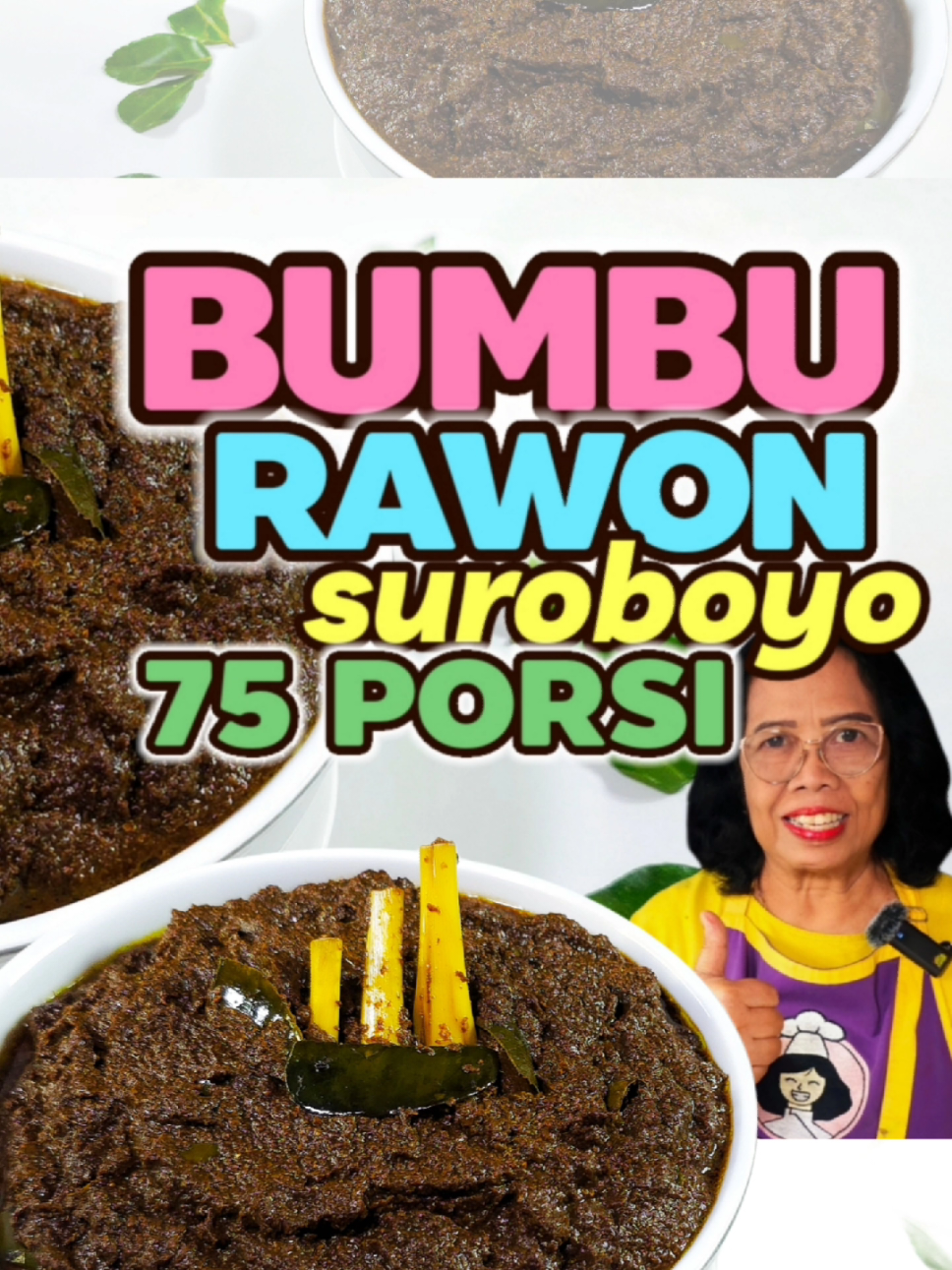 [[ MONGGO DI SAVE DULU  ]] Bumbu rawon suroboyo 1 wajan penuh.. Bisa untuk 75porsi..Hitam pekat medok banget Rasanya dijamin otentik khas rawon suroboyo..  Mau jualan ada pesta atau buat setok dirumah semua bisa ❤️❤️ #masakbesar #bumburawon #rawonsuroboyo #bumbumasak #dapurcantikchannel   Bikin bumbu rawon suroboyo super banyak gini jadi lebih easy pakai chopper @mitochiba.id  .. si hitam yang fenomenal  mitochiba ch 200.. gimana ngga fenomenal.. sudah 5 tahun tapi masih mulus masih bagus..  Masak dengan mitochiba jadi lebih mudah lebih simple .. menghaluskan bumbu rawon sebanyak ini bisa banget.. kalau pakai chopper lain dijamin mesinnya mati kepanasan masak jadi ribet Langsung pakai KODE PROMO MITO25CAN dapatkan diskon spesial  RESEP BUMBU RAWON SUROBOYO 75 PORSI -	12btg sereh -	20lbr daun salam -	30lbr daun jeruk purut -	7sdm ketumbar bubuk -	3,5sdm jinten bubuk -	2sdm merica bubuk -	3sdm gula oasir -	4sdt asem jawa -	6sdm garam -	6sdm kaldu jamur Bahan Yang Dihaluskan -	750gr bawang merah -	375gr bawang putih -	75gr jahe -	150gr lengkuas -	100gr kunyit -	100gr kemiri sangrai -	50gr kencur -	45btr / 1kg kluwek Happy Cooking  Dapur Cantik Channel
