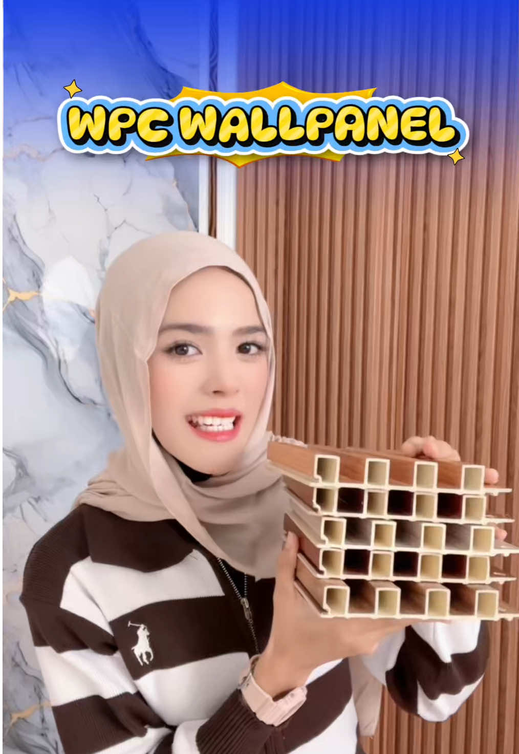 Sentuhan wallpanel elegan yang menghadirkan kemewahan di setiap sudut rumah. ✨  #woodwallpanel #wallpanelpvc #wpcwallpanel #homedecor #wallpaneldinding 