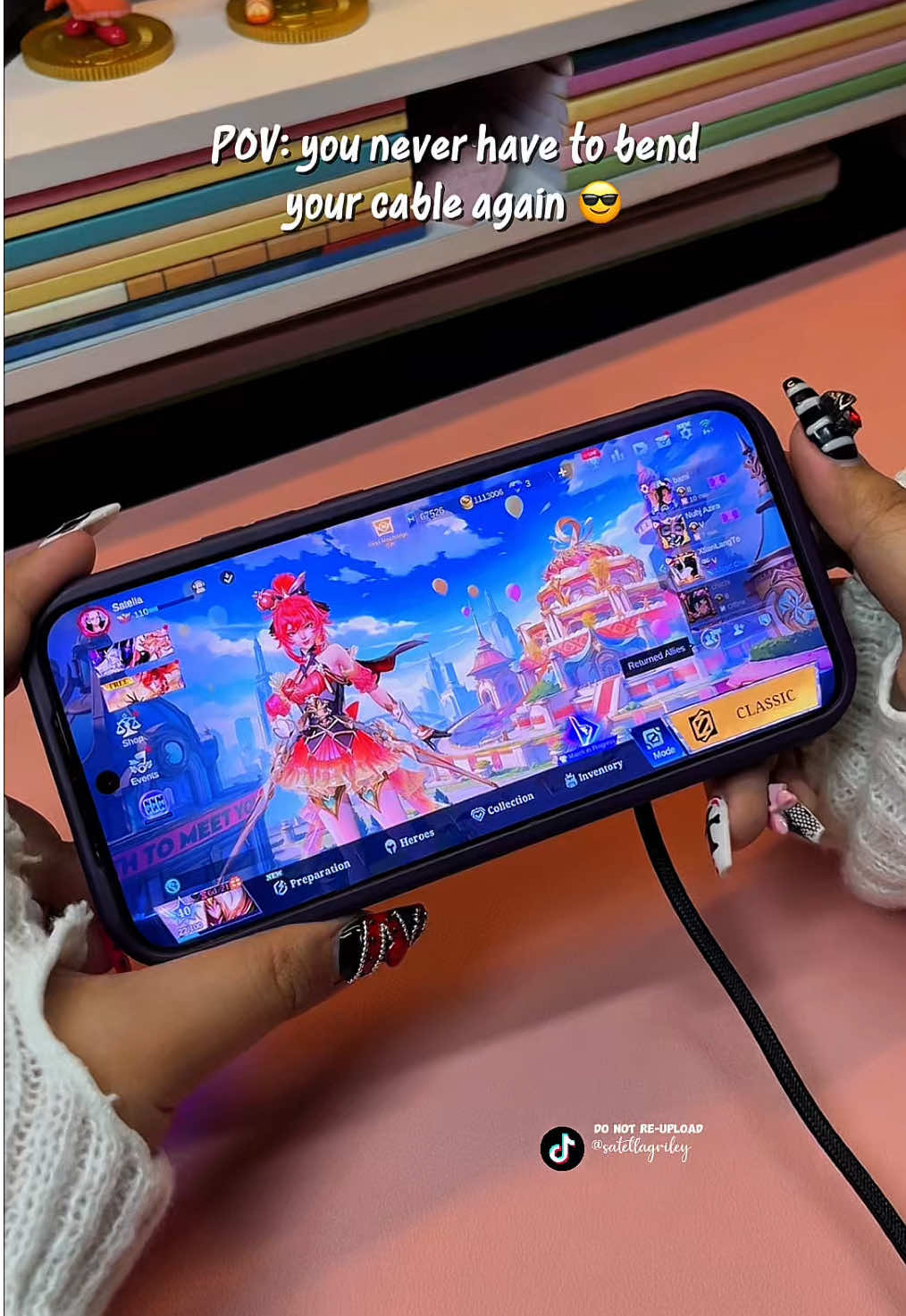 the L-shape cable you didn’t know you needed 🎮✨ TOOCKI U-shape gaming cable 🤍 type c to type c 100 watts  #typec #fastcharging #fastcharger #fastchargingcable #fastchargercable 