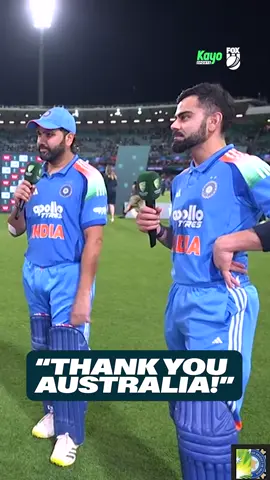Rohit Sharma and Virat Kohli thank the Aussie fans ❤️ #AUSvIND #ViratKohli #RohitSharma
