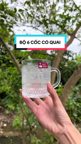 Set 6 ly thủy tinh có quai #lythuytinh #cocthuytinh #lythuytinhdecor #viral #xuhuongtiktok 
