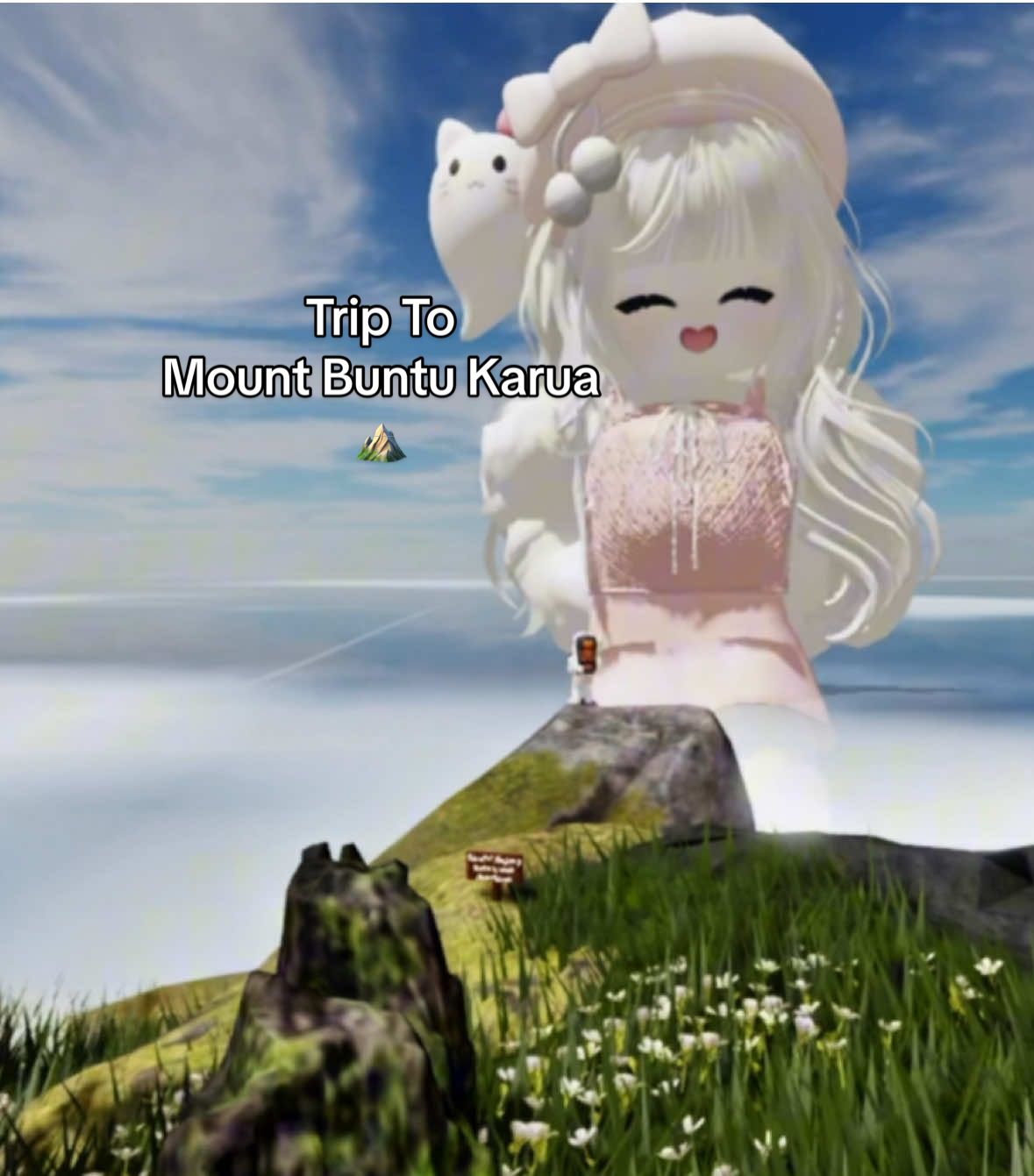 Udah lama rasanya nggak main di public server dan menjelajah sendiri haha! Kali ini aku ke gunung dengan view yang keren, salah satu gunung yang ada di Tanah Toraja dengan ketinggian 2.763 mdpl. Di sini ada coil, fitur gendong, treknya sedeng dengan 12 cp, parkour level medium, grafik yang bagus, bisa mungut sampah selama perjalanan, dan di puncaknya ada spot foto, ava clone, bianglala, serta panggung. 📍Map: Mount Bantu Karua by Milaze Studio  Thanks buat abang2 yg ketemu aku dibase dan nemenin sampe muncak haha!  #fyp #roblox #robloxfyp #robloxindonesia #mountbuntukarua 