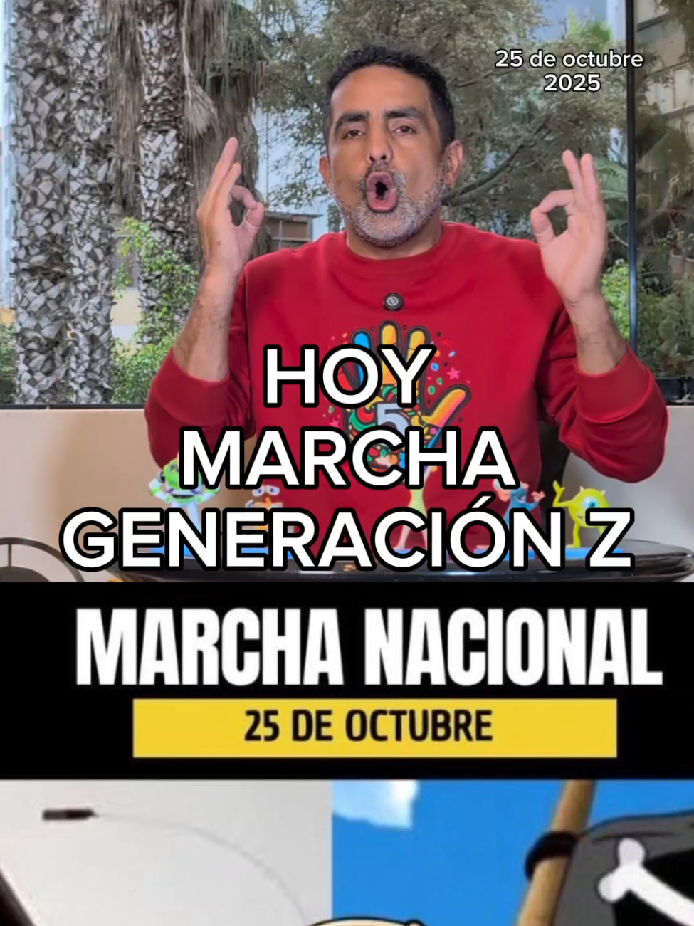 Hoy marcha de la Generación Z, Dina gana 239 mil en   juicio a Reniec  Les presentamos #Las5PepasDeLlanos 25/10/25 1. Generación Z vuelve a las calles, jóvenes se convocan para movilización pacífica que tendrá como concentración inicial la plaza Francia, donde fue impactado Eduardo Ruiz Sanz, Truko y luego frente a palacio de Justicia para desplazarse hasta el Congreso. Sector de transportistas se suma a la medida. 2. Dina Boluarte obtiene 239 mil de beneficios sociales de Reniec, esto en decisión final del Poder Judicial. Exigía diferentes beneficios impagos de los años en los que trabajó en el registro nacional de identidad. Pedía 428 mil. 3. Poder Judicial sentencia a 15 años s congresista Guillermo Bermejo por afiliación a SL. Político estaba en la sala al momento de la lectura y fue trasladado a la sede del Inpe en Ancón. 4. Keiko se baja de CADE. Fuerza Popular anuncia que no participará en encuentro de empresarios en noviembre porque aún no definen su candidato presidencial y que los potenciales postulantes tienen complicaciones de agenda. 5. Agua Marina anuncia una pausa buscando recuperación física y mental luego de los hechos en su concierto en setiembre.  La Yapa La U se va a Tarma para ponerle el último sello al tricampeonato.  