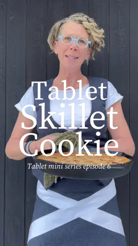 🏴󠁧󠁢󠁳󠁣󠁴󠁿 TABLET SKILLET COOKIE 🏴󠁧󠁢󠁳󠁣󠁴󠁿 Tablet series Episode 6 We love a cookie in our house and this giant skillet cookie is the best family dessert! Once cooked leave for 5 minutes, plonk it in the middle of the table then all get stuck in - the cookie is warm and soft and packed with flavour- the crumbly tablet and dark chocolate crowning it with Scottish glory - give it a try!  Makes 1 x 12” skillet cookie 150g plain flour 50g oat flour (rolled oats blitzed to flour form) Half tsp baking powder 1 tbsp cornflour (corn starch) 130g unsalted butter 200g brown sugar 1 whole egg 1 egg yolk 1 tsp vanilla paste/extract 1 tbsp white miso 160g chopped tablet Good quality dark chocolate to decorate Flaky salt to sprinkle Melt butter and take to nutty brown stage, stir in the brown sugar and miso till thoroughly mixed, then pour into your mixing bowl to cool down.  Mix your plain flour, oat flour cornflour and baking powder in a bowl. Then mix your egg and egg yolk together with a vanilla paste or vanilla extract then pour that into your mixing bowl and combine with the butter and sugar mixture. Then stir in the flour mixture and thoroughly combine. Sprinkle in 2/3 of your chopped tablet and mix together then tip it into your well buttered skillet, gently pressing it out till it fills the bottom. Break pieces of your dark chocolate and press into the surface at regular intervals then sprinkle your remaining tablet over the top. Press gently into the surface of the cookie with a spatula and sprinkle with flaky salt. Pop into the fan oven at 180c for 20 to 22 minutes then remove from the oven and leave aside for five minutes before serving. Pop it in the middle of the table and let everyone help themselves and if you want to double up serve with tablet ice cream! Absolutely  delicious! Soft warm tablet cookie - cool caramel crunchy tablet ice cream!  I hope you’ve enjoyed my series. You can find all my recipes on my profile page. #fyp #skillet #cookie #sweet 