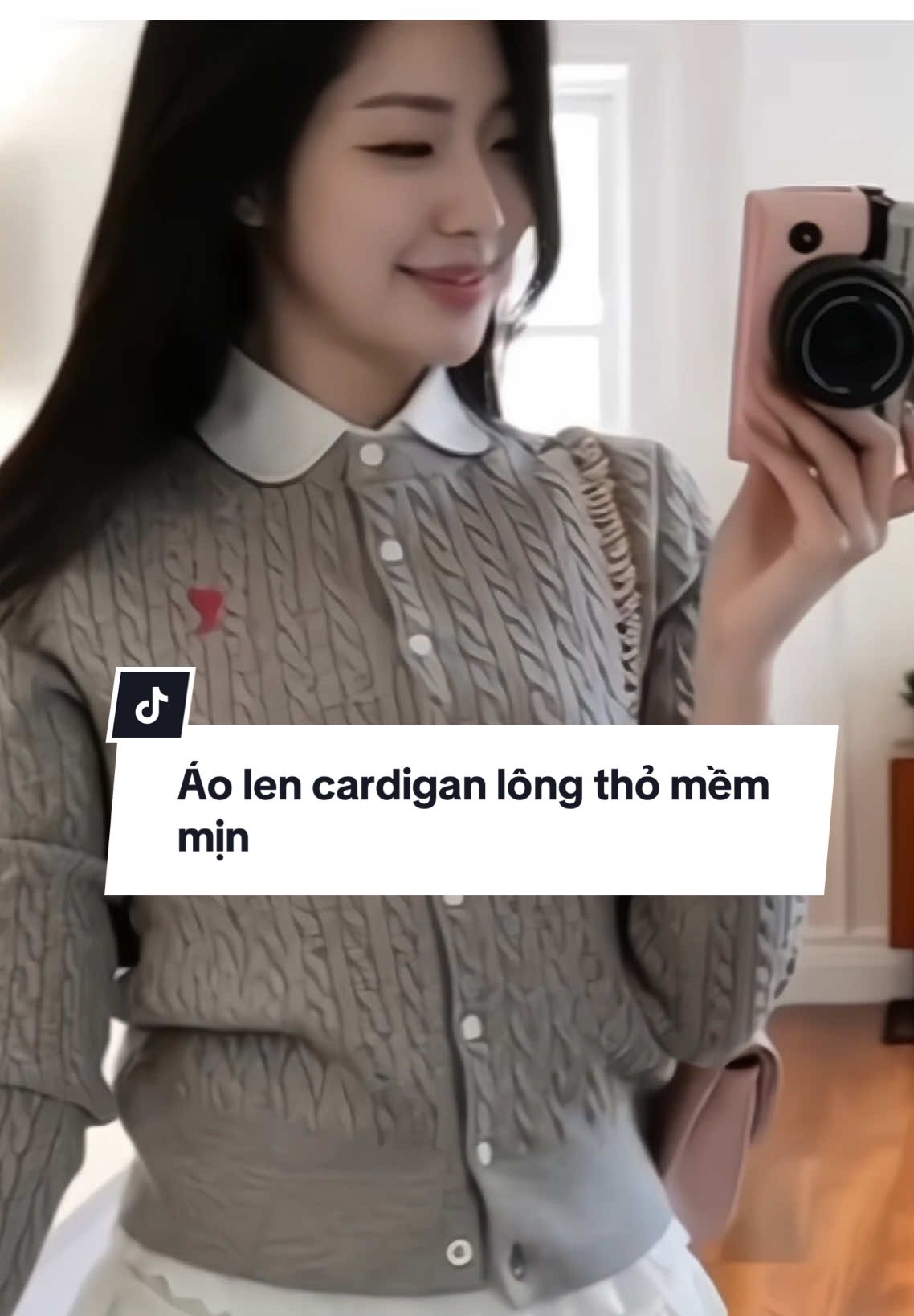 Áo len cardigan lông thỏ mềm mịn #aolen #cardigan #memmin #thoitrangnu #xuhuong 