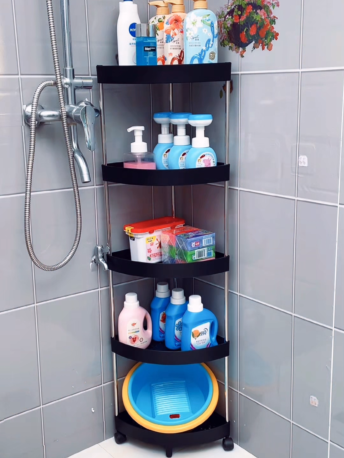 Kệ góc 4 tầng để đồ dùng nhà tắm gọn gàng #dogiadung8668 #giadungtienich #tienich #giadungthongminh #reviewdogiadung 