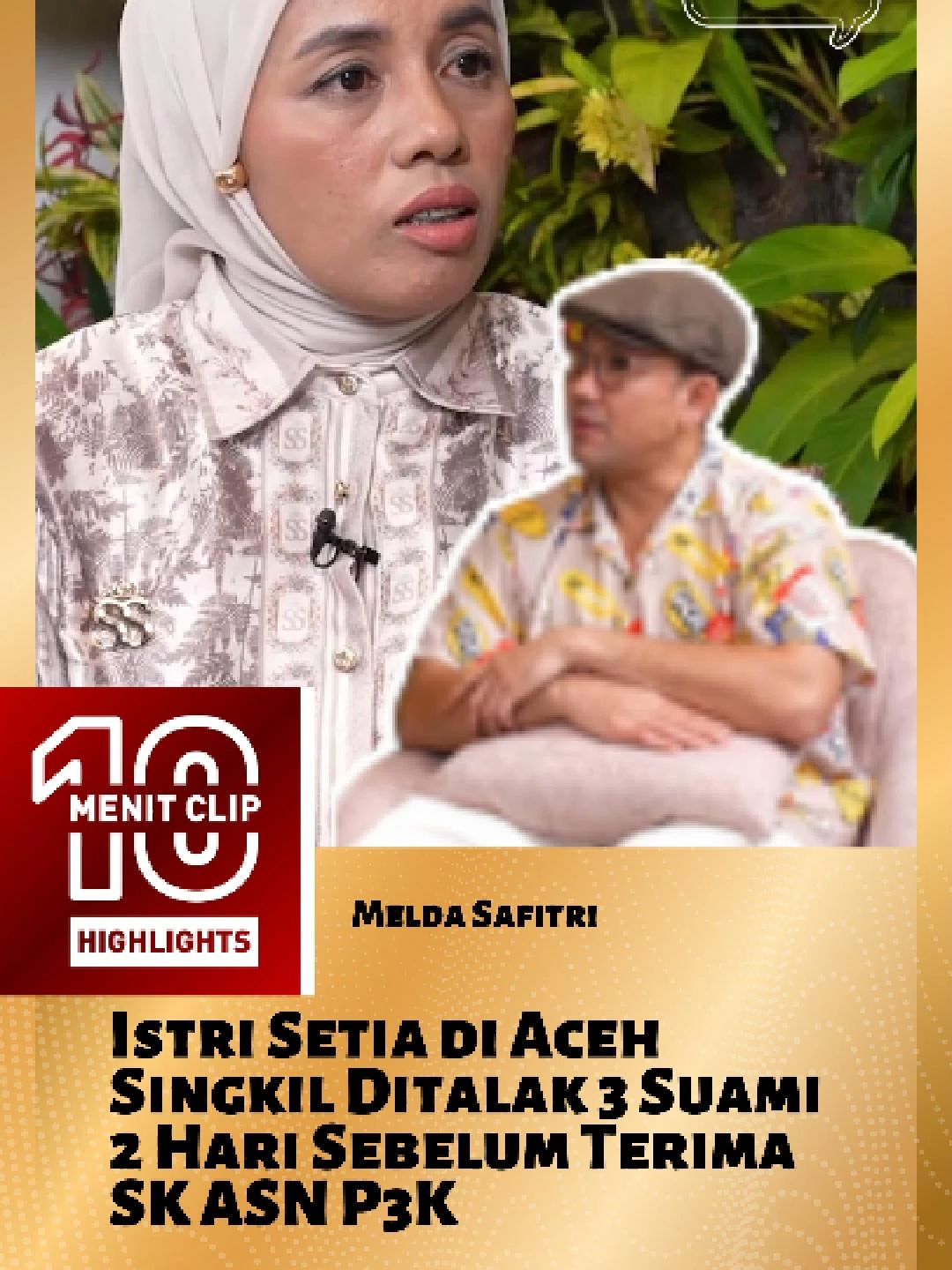10' CLIPS: Fitri Istri Setia di Aceh Singkil Ditalak 3 Suami 2 hari sebelum terima SK ASN P3K Kisah pilu datang dari Aceh Singkil. Melda Safitri, wanita 33 tahun yang akrab disapa Fitri, viral setelah mengaku diceraikan suaminya hanya dua hari sebelum pelantikan sebagai Pegawai Pemerintah dengan Perjanjian Kerja (PPPK) Satpol PP. Dalam video yang ditonton jutaan kali, Fitri tampak pergi meninggalkan rumah kontrakan bersama dua anaknya, diantar oleh para tetangga dengan air mata haru. Padahal, di balik kesuksesan yang hampir ia raih, justru datang ujian yang menghancurkan hatinya. Apa yang sebenarnya terjadi di balik kisah ini? Bagaimana perjuangan Fitri bertahan demi anak-anaknya? sc: Curhat Bang Denny Sumargo #PPPK  #Fitri #Dennysumargo #P3K #cerai