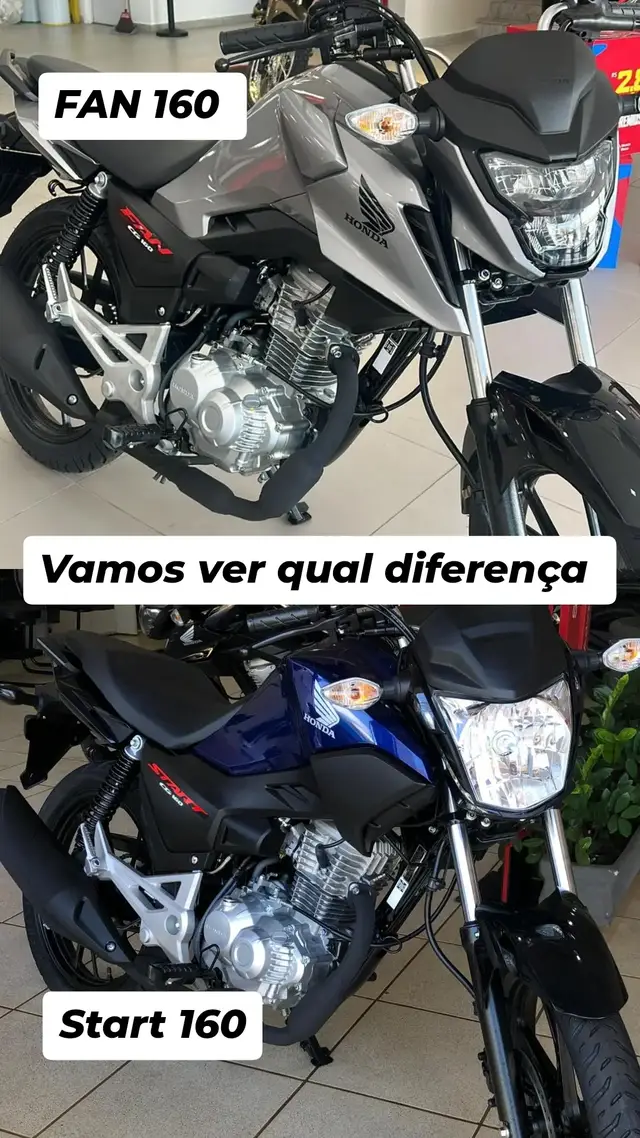 Muita gente me pergunta: Qual diferença entre CG 160 Start e CG 160 FAN ?  A Start é o modelo de entrada — simples, econômica e perfeita pra quem quer começar com uma moto confiável da Honda. Já a Fan vem mais completa: tem rodas de liga leve, painel mais moderno e um visual mais bonito. Ou seja — a Start é pra quem busca custo-benefício, e a Fan pra quem quer mais conforto e estilo no dia a dia. #honda #pocoverde #lagarto #fy #viral #vendedor #simaodias #sonho #luan #sergipe #moto #cgstart160 #cgfan 