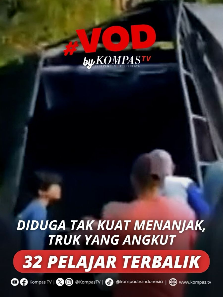 Sebuah truk yang mengangkut 32 pelajar di Kabupaten Gowa, Sulawesi Selatan tak kuat menanjak, berjalan mundur, lalu terguling. Kecelakaan ini terjadi pada pukul 17.30 WITA, Jumat (24/10/2025) di Dusun Bollangi, Desa Timbuseng, Kecamatan Pattalassang, Kabupaten Gowa. Truk tersebut mengangkut 32 pelajar SMP yang hendak menggelar pembelajaran di salah satu objek wisata alam. Para korban dilarikan ke rumah sakit, sementara sopir telah diamankan polisi. Tuliskan komentarmu dan dapatkan berita terkini lainnya di www.kompas.tv serta youtube.com/kompastv #VODKompasTV